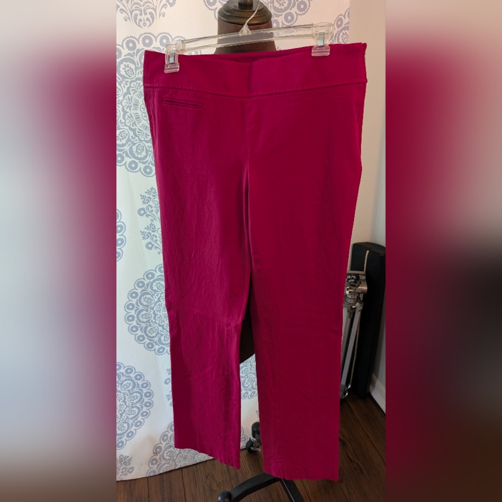 LOFT Red Straight Leg Pants Vibrant Style